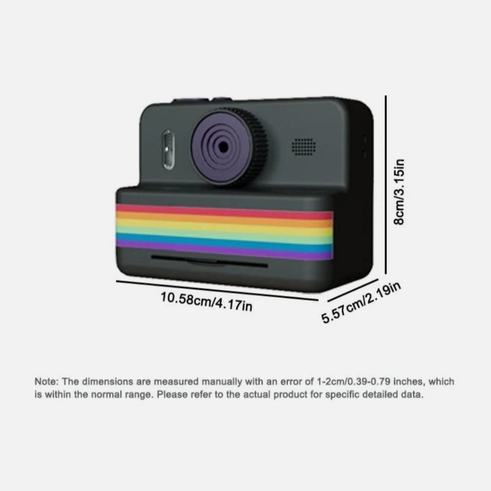 "BRAND NEW" White Instant Camera with Rainbow Stripe With 3 Photo Paper Roll. - Picture 6 of 10